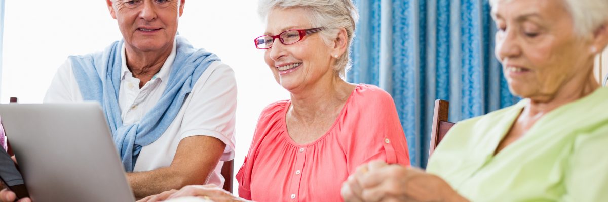 Seniors spending time together in a retirement home